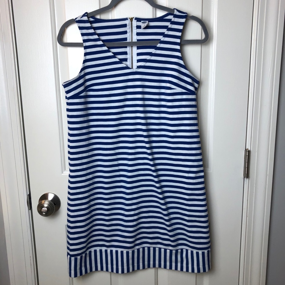 Old Navy Blue and White Striped Shift Dress